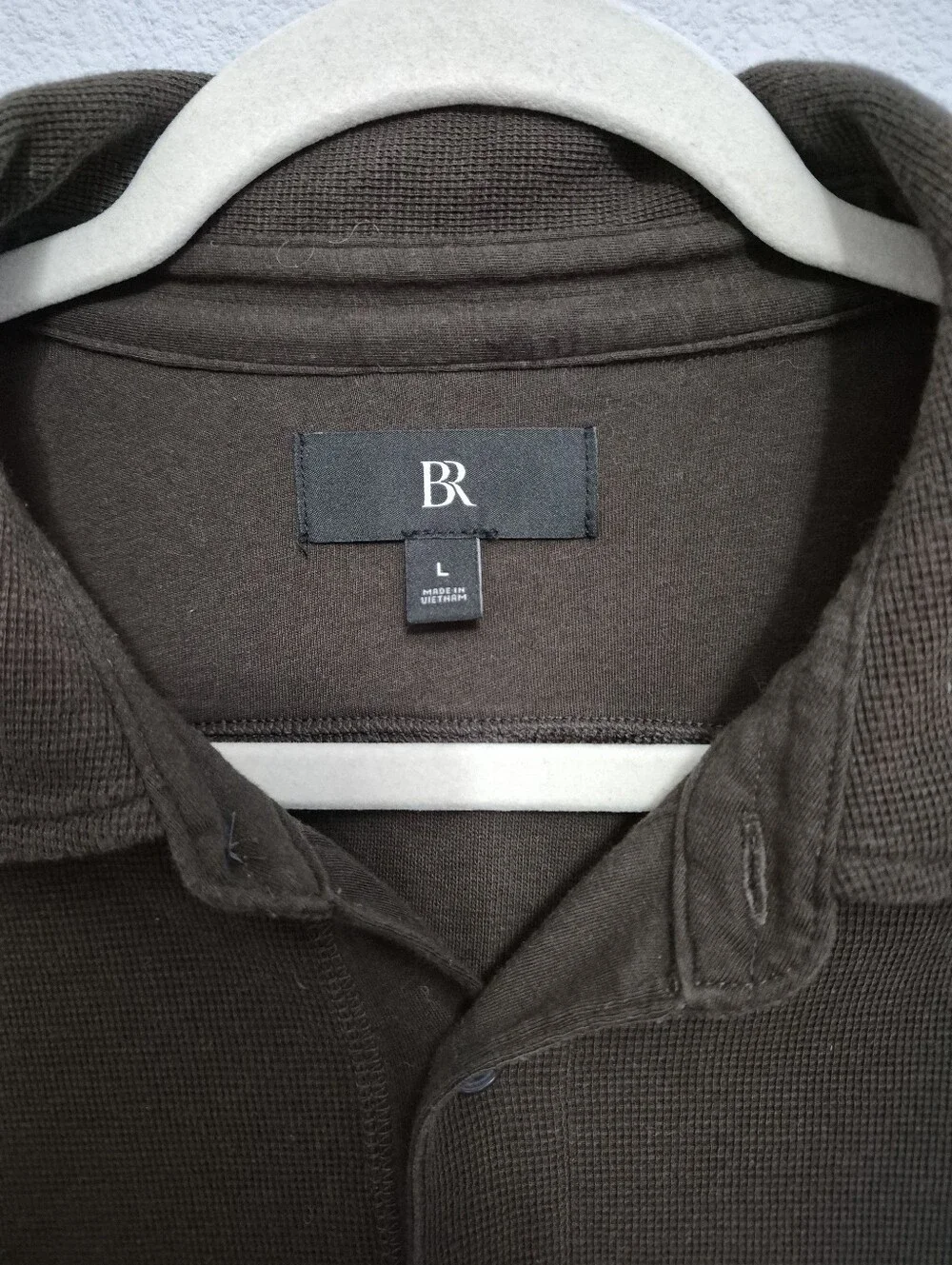 Banana Republic Waffle Long Sleeve Polo Brown Men Large